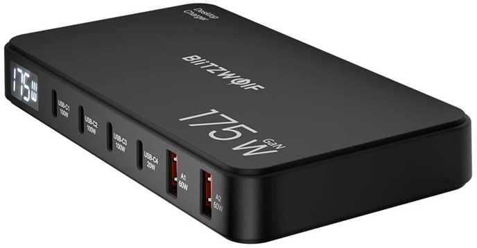 Blitzwolf BW-S30 6 viename įkrovimo stotelė, 4xUSB-C + 2xUSB, 175W