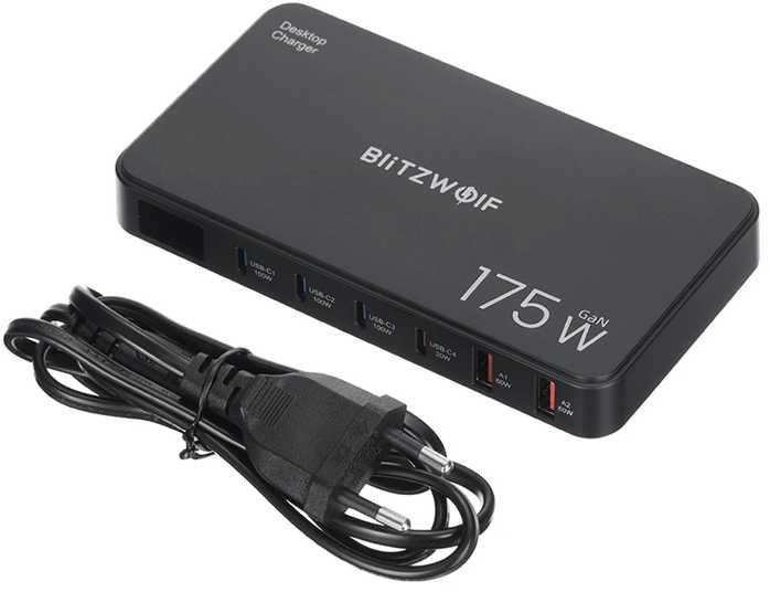 Blitzwolf BW-S30 6 viename įkrovimo stotelė, 4xUSB-C + 2xUSB, 175W
