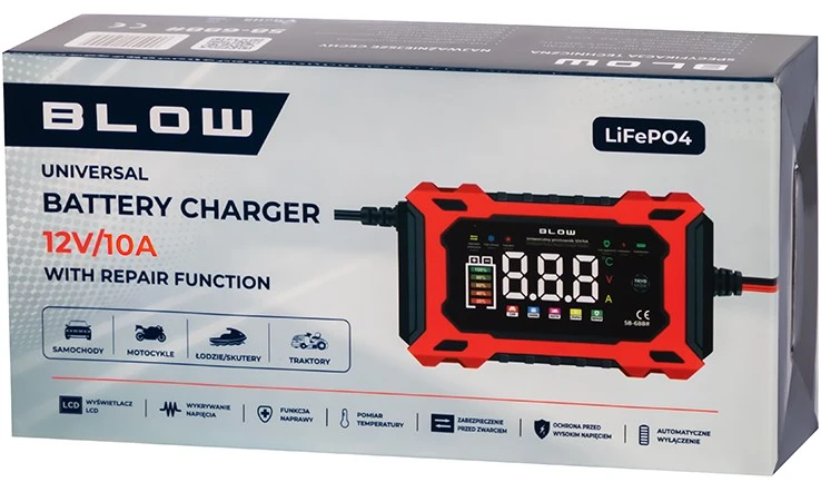 58-687# Automatinis lygintuvas 12 V/10 A LiFePO4 blow