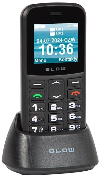 Telefonas senjorams BLOW Juodas su S18D stovu