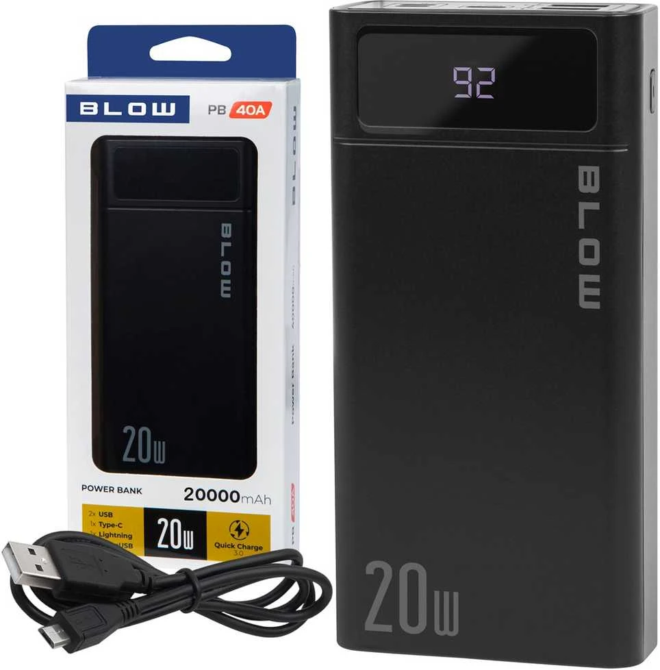 Blow Išorinė baterija 20000mAh PD PB20F JUODA