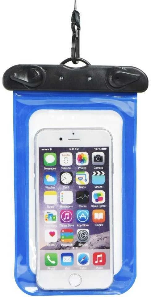 Oem Atsparus vandeniui bag for mobile phone with plastikas closing mėlynas
