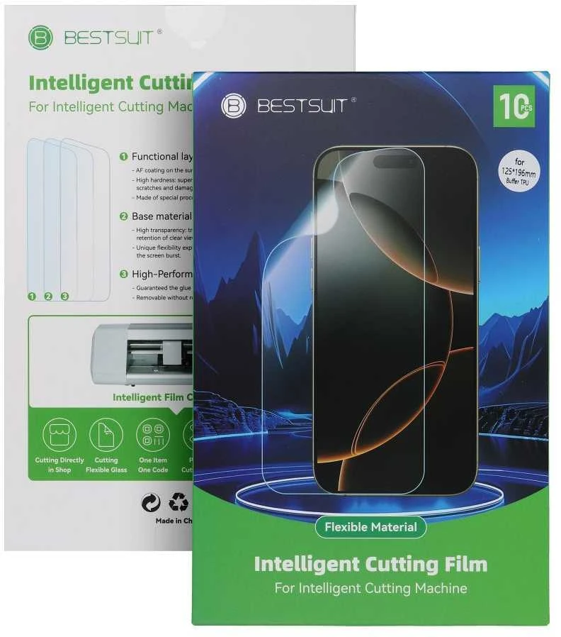 „Bestsuit Anti-Mėlyna Light“ 0,13 mm – akių apsaugos TPU plėvelės išmaniosioms pjovimo staklėms 196x125 mm (10 vnt./rinkinyje)