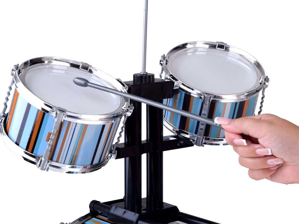 Jokomisiada Children's drum set 5 drums + stool included - mėlynas design IN0182