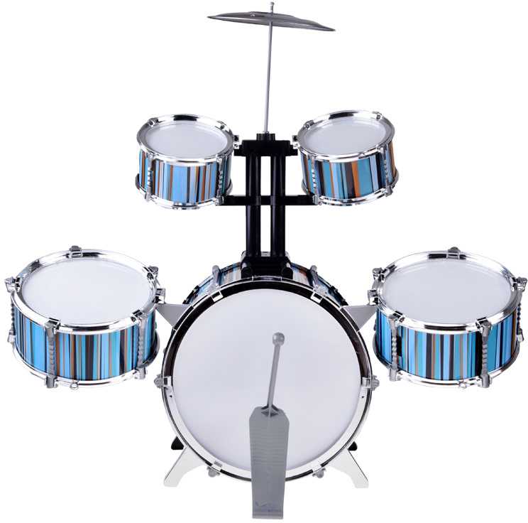 Jokomisiada Children's drum set 5 drums + stool included - mėlynas design IN0182