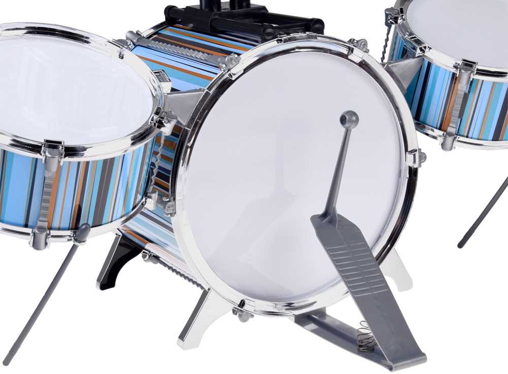 Jokomisiada Children's drum set 5 drums + stool included - mėlynas design IN0182