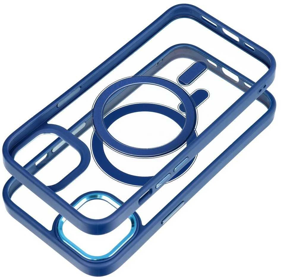 OEM dėklas, skirtas iPhone 13 spalvotam kraštui, suderinamas su MagSafe mėlynas