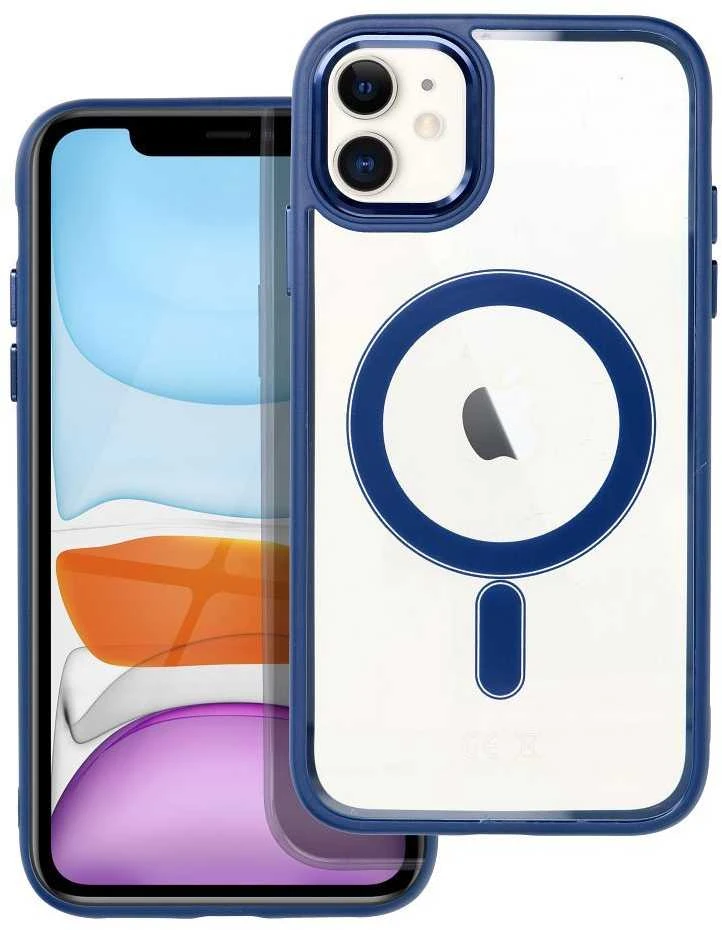 OEM dėklas, skirtas iPhone 11 Color Edge Mag Cover, suderinamas su MagSafe mėlynas