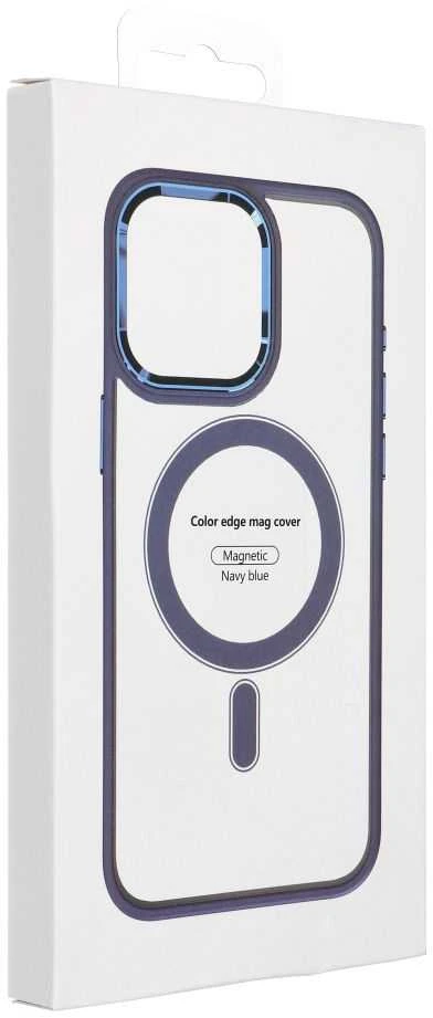 OEM dėklas, skirtas iPhone 17, spalvotas kraštas, MagSafe dėklas, mėlynas