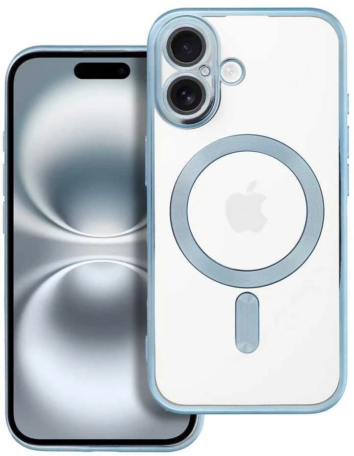OEM dėklas, skirtas „iPhone 16“, „Electro Mag Cover“, suderinamas su „MagSafe“ mėlynas