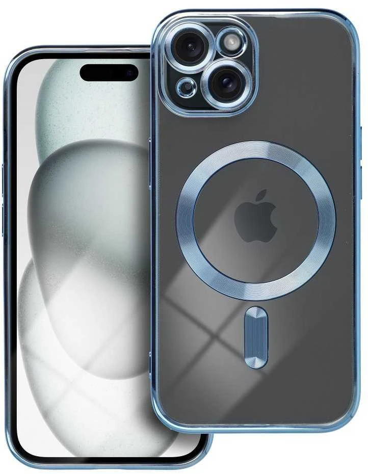 OEM dėklas, skirtas „iPhone 15“, „Electro Mag Cover“, suderinamas su „MagSafe“ mėlynas