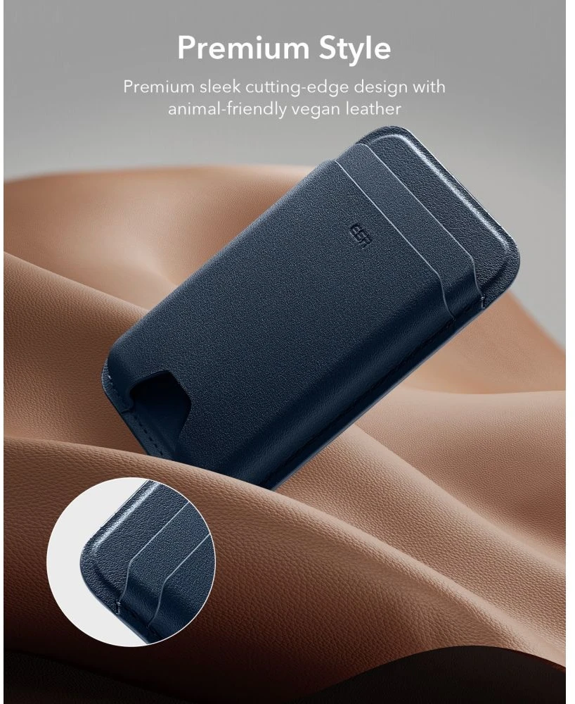 Dėklas ESR Classic RFID magnetinė piniginė „MagSafe“ telefonui – tamsiai mėlyna Mėlyna