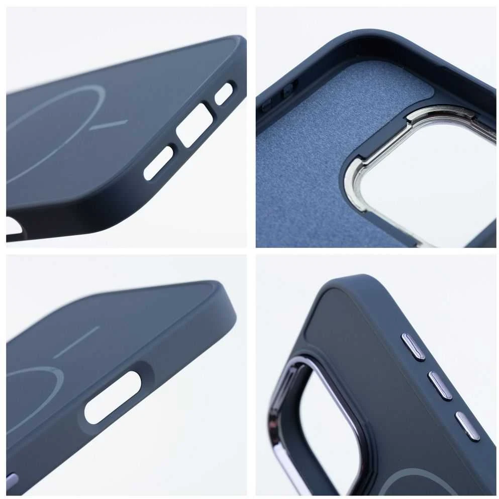 OEM dėklas, skirtas iPhone 12 MINI, su „Frame Mag Cover“, suderinamas su „MagSafe“, tamsiai mėlynas