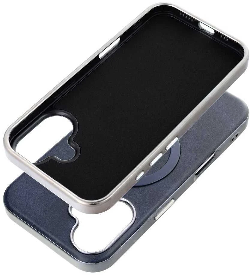 OEM dėklas, skirtas iPhone 17 AIR, Gentleman Mag Cover, suderinamas su MagSafe, tamsiai mėlynas