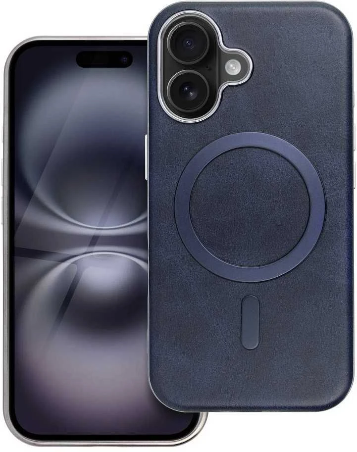 OEM dėklas, skirtas iPhone 17, Gentleman Mag Cover, suderinamas su MagSafe, tamsiai mėlynas
