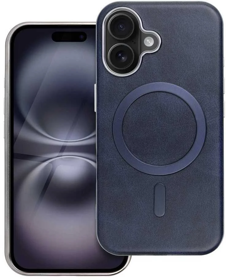 Oem GENTLEMAN MAG COVER dėklas suderinamas su MagSafe skirtas Apple iPhone 16 Pro mėlynos spalvos