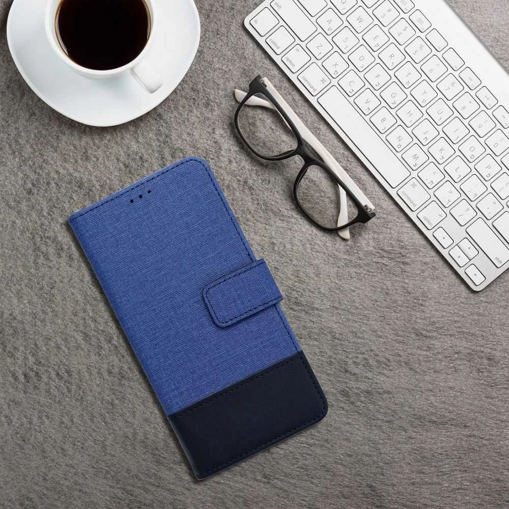 OEM atverčiamas dėklas iPhone 16 PRO Gomma Book mėlynas