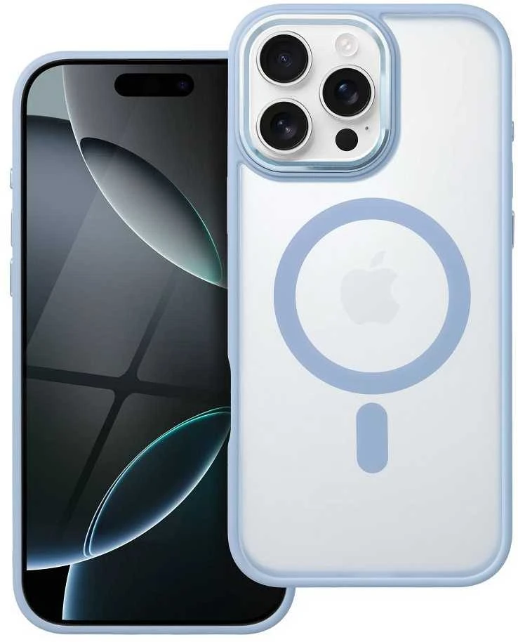 OEM dėklas, skirtas „iPhone 16 PRO MAX“ matiniam „Mag“ dėklui, suderinamas su „MagSafe“ mėlynas