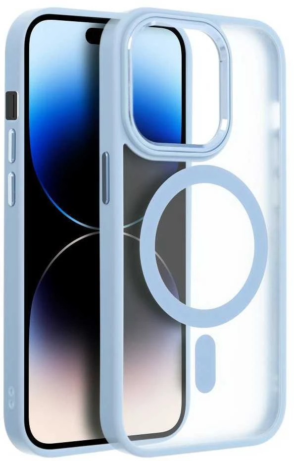 OEM dėklas, skirtas „iPhone 16 PRO MAX“ matiniam „Mag“ dėklui, suderinamas su „MagSafe“ mėlynas