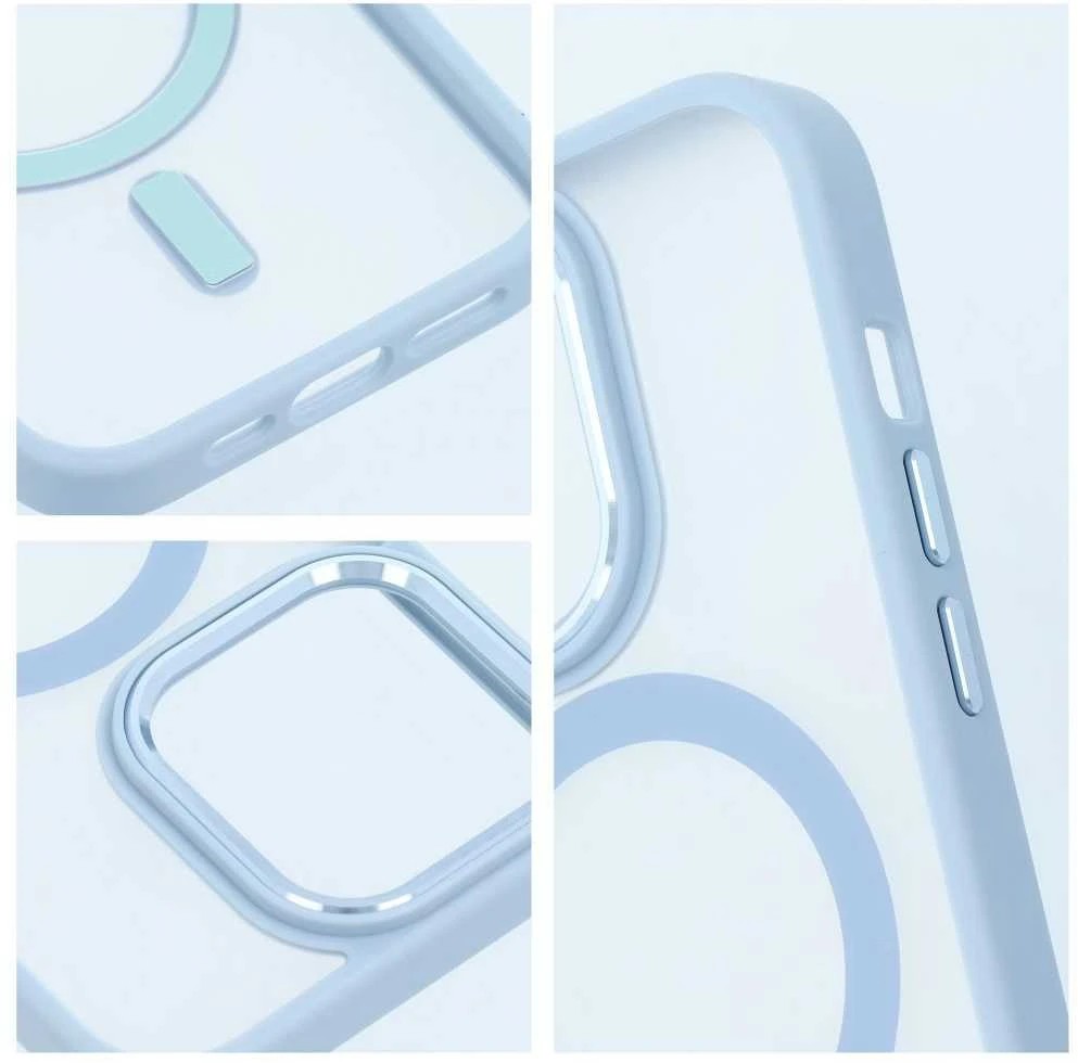 OEM dėklas, skirtas „iPhone 16 PRO MAX“ matiniam „Mag“ dėklui, suderinamas su „MagSafe“ mėlynas