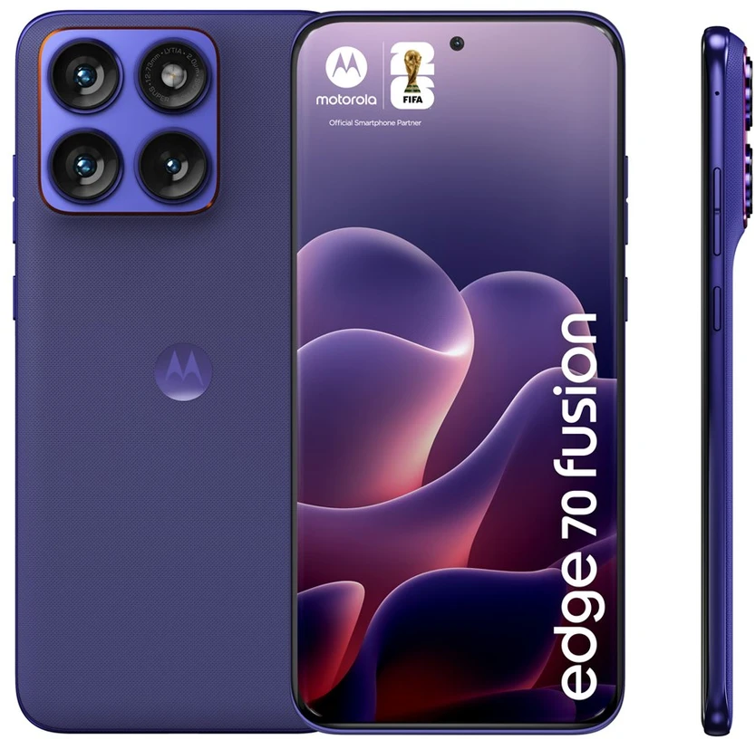 „Motorola edge 70 fusion“ 17,2 cm (6,78 colio) dviejų SIM kortelių „Android 16.0“ 5G USB C tipo 12 GB 256 GB 7000 mAh violetinis
