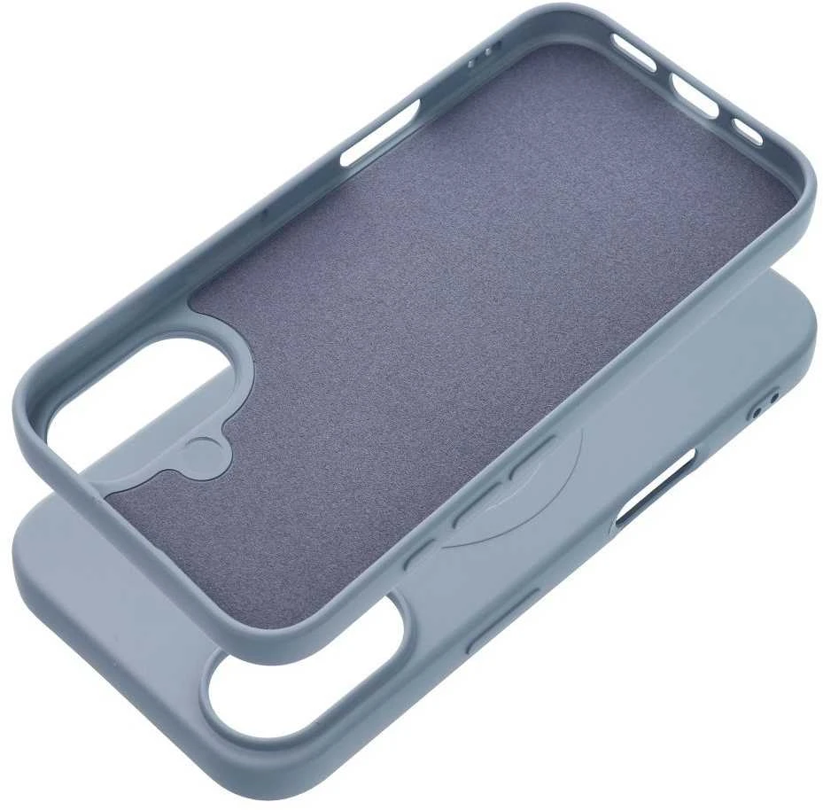 OEM dėklas, skirtas „iPhone 17“ silikoniniam „Mag“ dėklui, suderinamas su „MagSafe“ (didele skylute), šviesus mėlynas