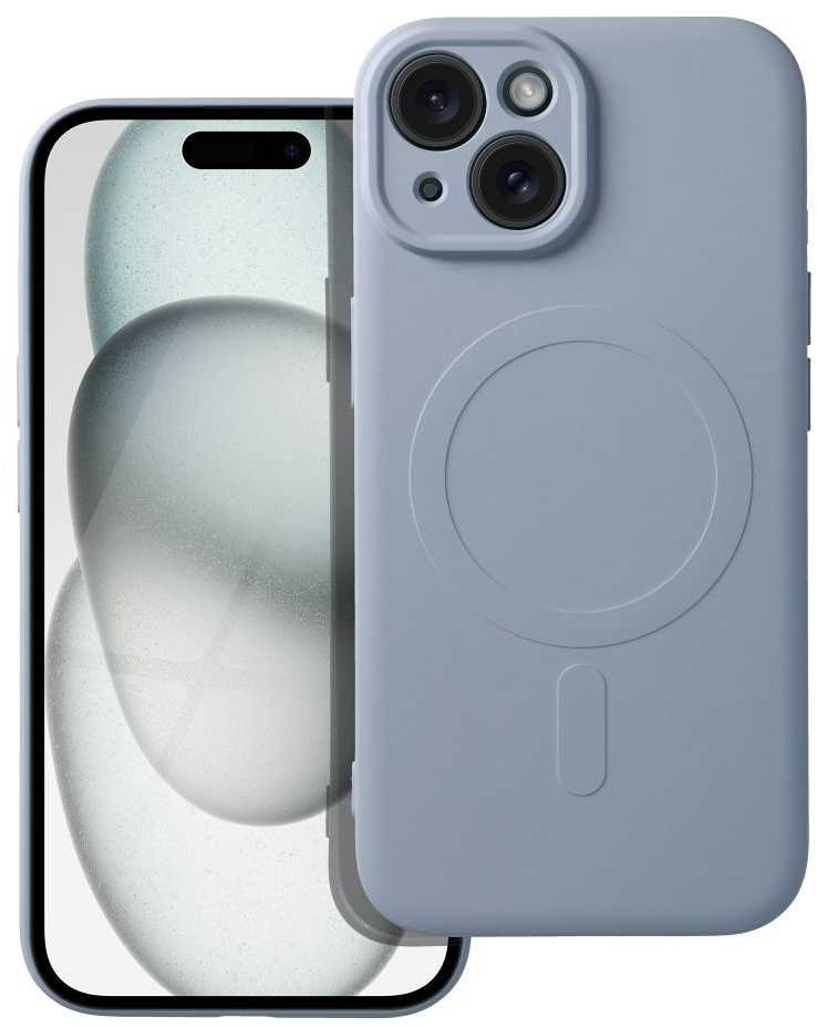 OEM dėklas, skirtas „iPhone 15“ silikoniniam „Mag“ dėklui, suderinamas su „MagSafe“ (fotoaparato apsauga), šviesus mėlynas