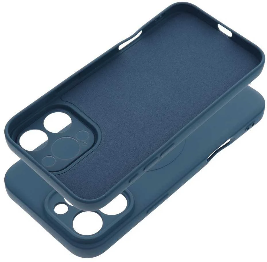 OEM dėklas, skirtas „iPhone 16 PRO MAX“ silikoniniam „Mag“ dėklui, suderinamas su „MagSafe“ (fotoaparato apsauga) mėlynas