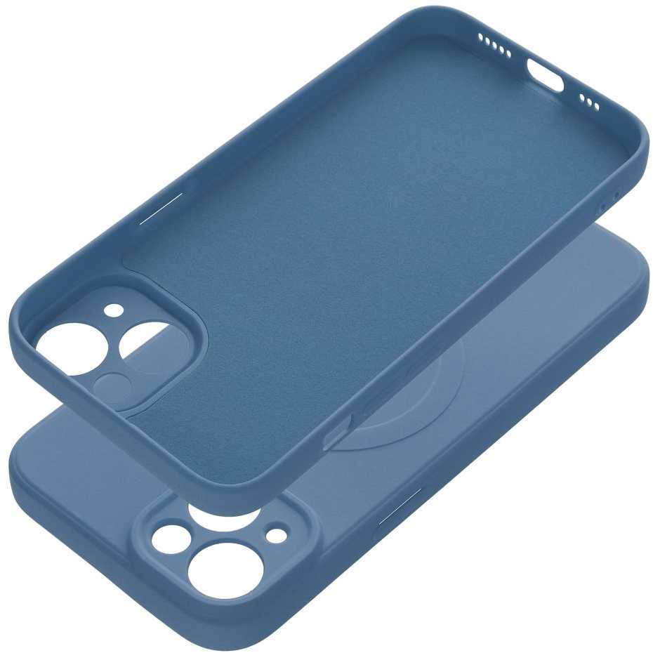 OEM dėklas, skirtas „iPhone 14“ silikoniniam „Mag“ dėklui, suderinamas su „MagSafe“ (fotoaparato apsauga) mėlynas