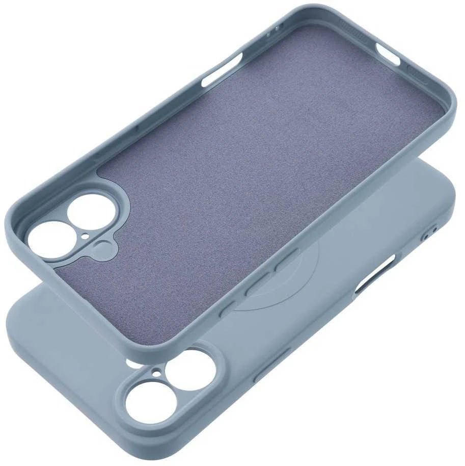 OEM dėklas, skirtas „iPhone 17 AIR“ silikoniniam „Mag“ dėklui, suderinamas su „MagSafe“ (fotoaparato apsauga), šviesus mėlynas