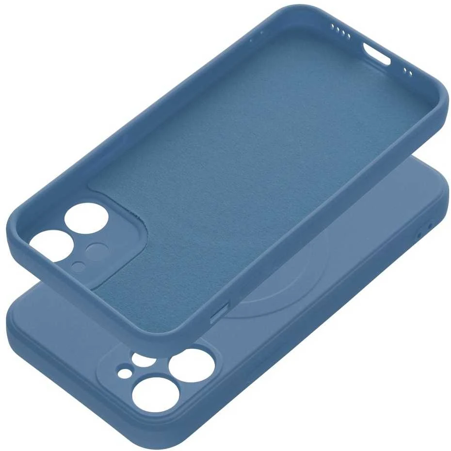 OEM dėklas, skirtas „iPhone 12“ silikoniniam „Mag“ dėklui, suderinamas su „MagSafe“ (fotoaparato apsauga) mėlynas
