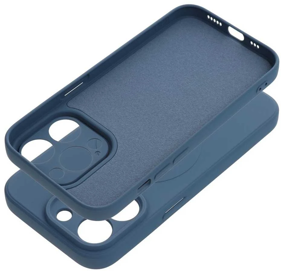 OEM dėklas, skirtas „iPhone 14 PRO“ silikoniniam „Mag“ dėklui, suderinamas su „MagSafe“ (fotoaparato apsauga) mėlynas