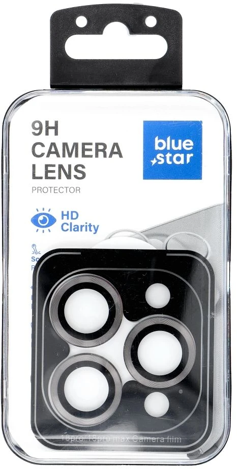 Blue Star Telefono objektyvo apsauga Mėlyna STAR Easy Install, skirta IPHONE 18 PRO / 18 PRO MAX, tamsiai pilka