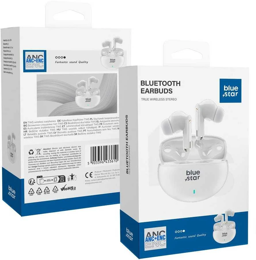 BlueStar Blue Star Belaidės ausinės Mėlynas STAR ZEN ANC + ENC TX5 TWS baltas