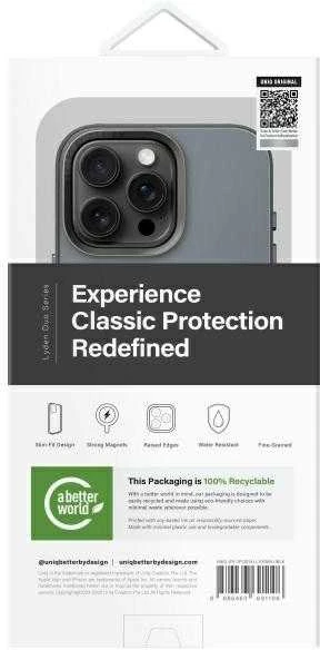 UNIQ dėklas Lyden DS Apple iPhone 16 Pro 6.3″ Magclick Charging washed mėlynas-juodos spalvos