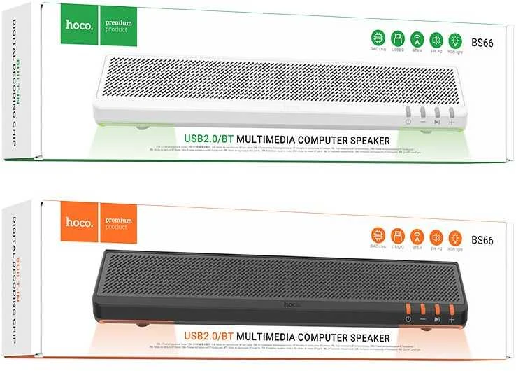 Belaidė kolonėlė 2 x 3W Hoco 2in1 BS66 baltas