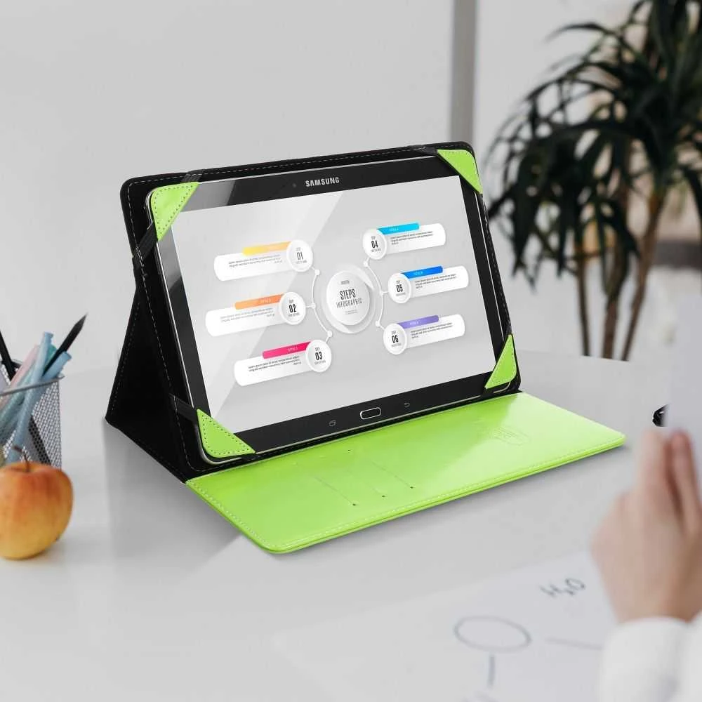 Oem BLUN universalus planšetinio kompiuterio dėklas 8" (UNT) žalios spalvos