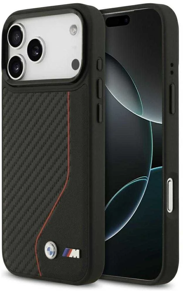 BMW M Carbon Line ir logotipo „MagSafe“ dėklas, skirtas iPhone 17 Pro Max - Raudona
