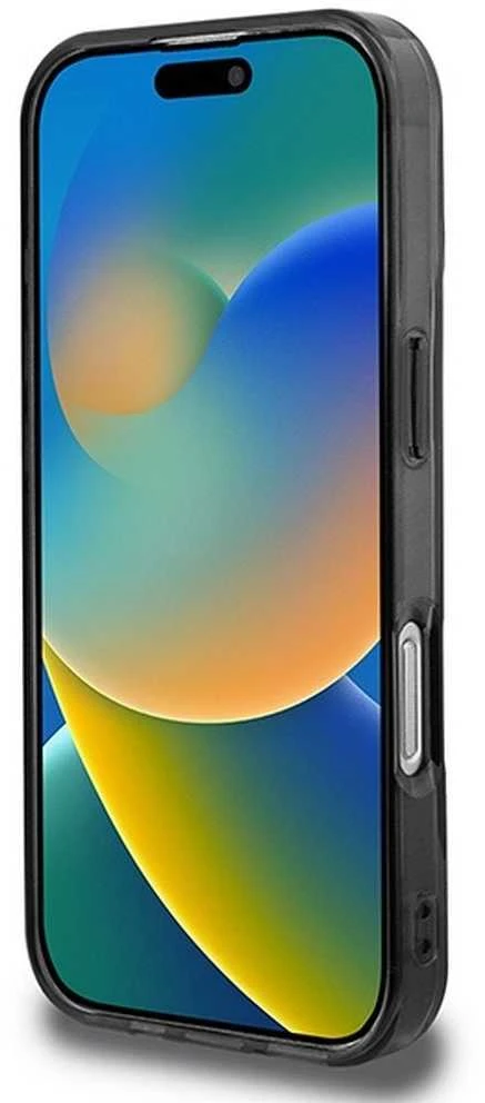BMW BMHCP16L23HTRAK Apple iPhone 16 Pro 6.3″ juodos spalvos kietas dėklas Motorsport IML Random Stripes