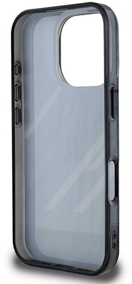 BMW BMHCP16X23HTRAK Apple iPhone 16 Pro Max 6.9″ juodos spalvos kietas dėklas Motorsport IML Random Stripes
