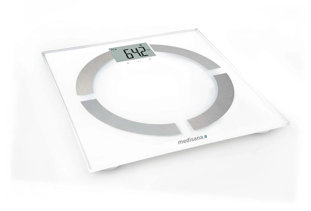 Medisana BS 444 kūno analizės svarstyklės, nerūdijančio plieno, Bluetooth | Medisana | BS 444 | Automatinis išjungimas | Kūno riebalų analizė | Kūno masės indekso (KMI) matavimas | Kūno vandens procentas | Kaulų masės analizė | Maksimalus svoris (keliamoji galia) 180 kg | Atminties funkcija | Keli vartotojai | Kūno skalė