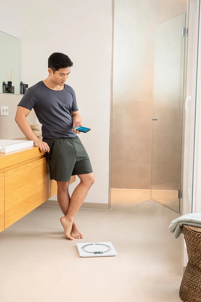 Medisana BS 444 kūno analizės svarstyklės, nerūdijančio plieno, Bluetooth | Medisana | BS 444 | Automatinis išjungimas | Kūno riebalų analizė | Kūno masės indekso (KMI) matavimas | Kūno vandens procentas | Kaulų masės analizė | Maksimalus svoris (keliamoji galia) 180 kg | Atminties funkcija | Keli vartotojai | Kūno skalė