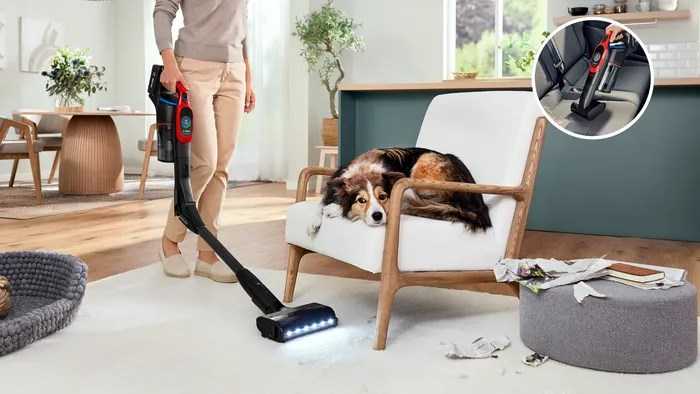 Dulkių siurblys Bosch BCS1041PET stick vacuum/electric broom Baterija Dry HEPA Bagless 0.4 L 23.5 W Juodas, Raudona 4 Ah