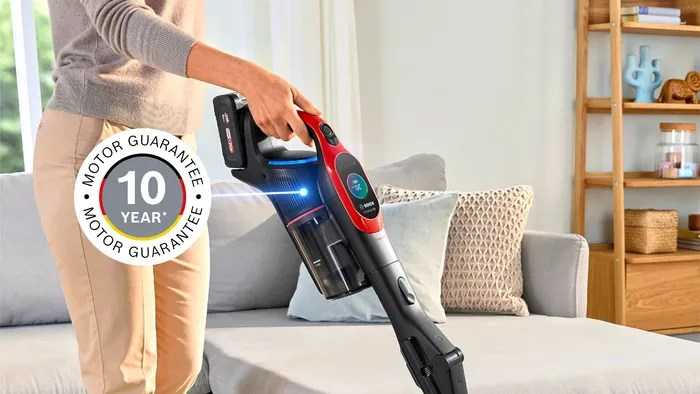 Dulkių siurblys Bosch BCS1041PET stick vacuum/electric broom Baterija Dry HEPA Bagless 0.4 L 23.5 W Juodas, Raudona 4 Ah