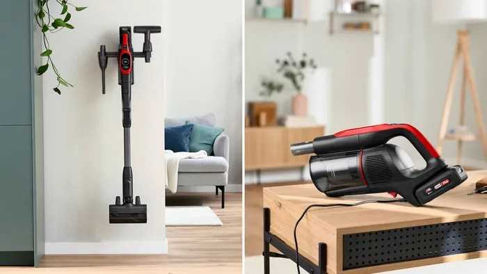 Dulkių siurblys Bosch BCS1041PET stick vacuum/electric broom Baterija Dry HEPA Bagless 0.4 L 23.5 W Juodas, Raudona 4 Ah