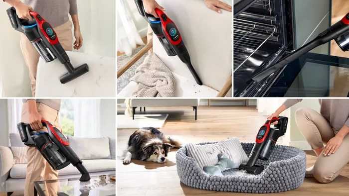 Dulkių siurblys Bosch BCS1041PET stick vacuum/electric broom Baterija Dry HEPA Bagless 0.4 L 23.5 W Juodas, Raudona 4 Ah