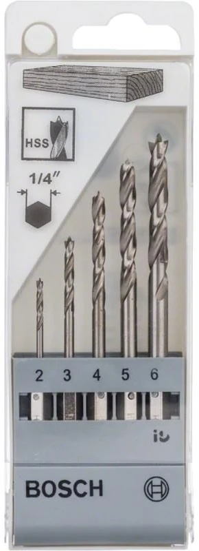 Grąžtas Bosch Grąžtu kompl. medžiui Ø 2-3-4-5-6 , 1/4
