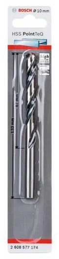 Grąžtas Bosch HSS TWIST DRILL BIT POINTTEQ 10.0MM