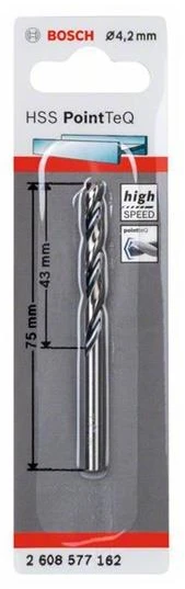 Grąžtas Bosch HSS TWIST DRILL BIT POINTTEQ 4.2MM