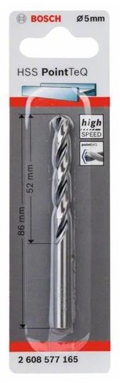 Grąžtas Bosch HSS TWIST DRILL BIT POINTTEQ 5.0MM
